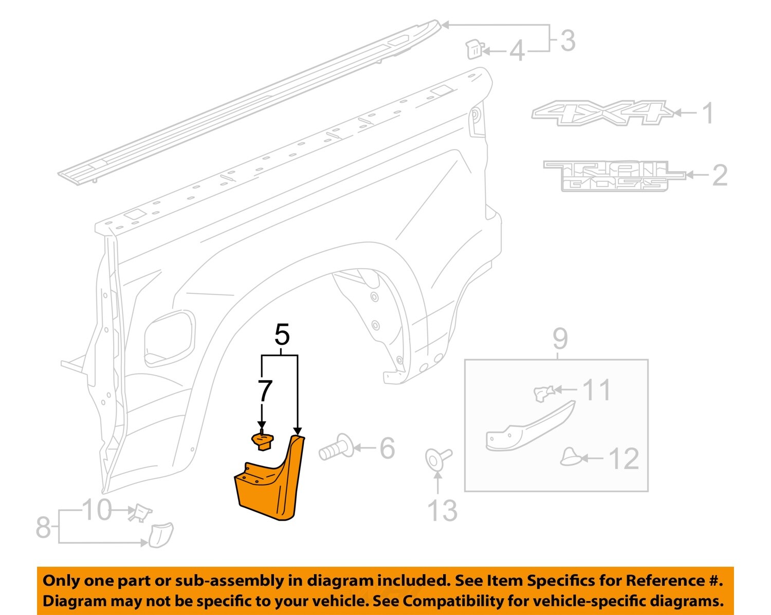 GM OEM 19-23 Silverado 1500 LD Pick Up Box Exterior Trim-Deflector 84621828