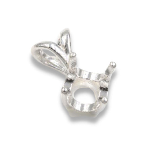 Round Four Prong Standard Pre-notched Pendant Mounting