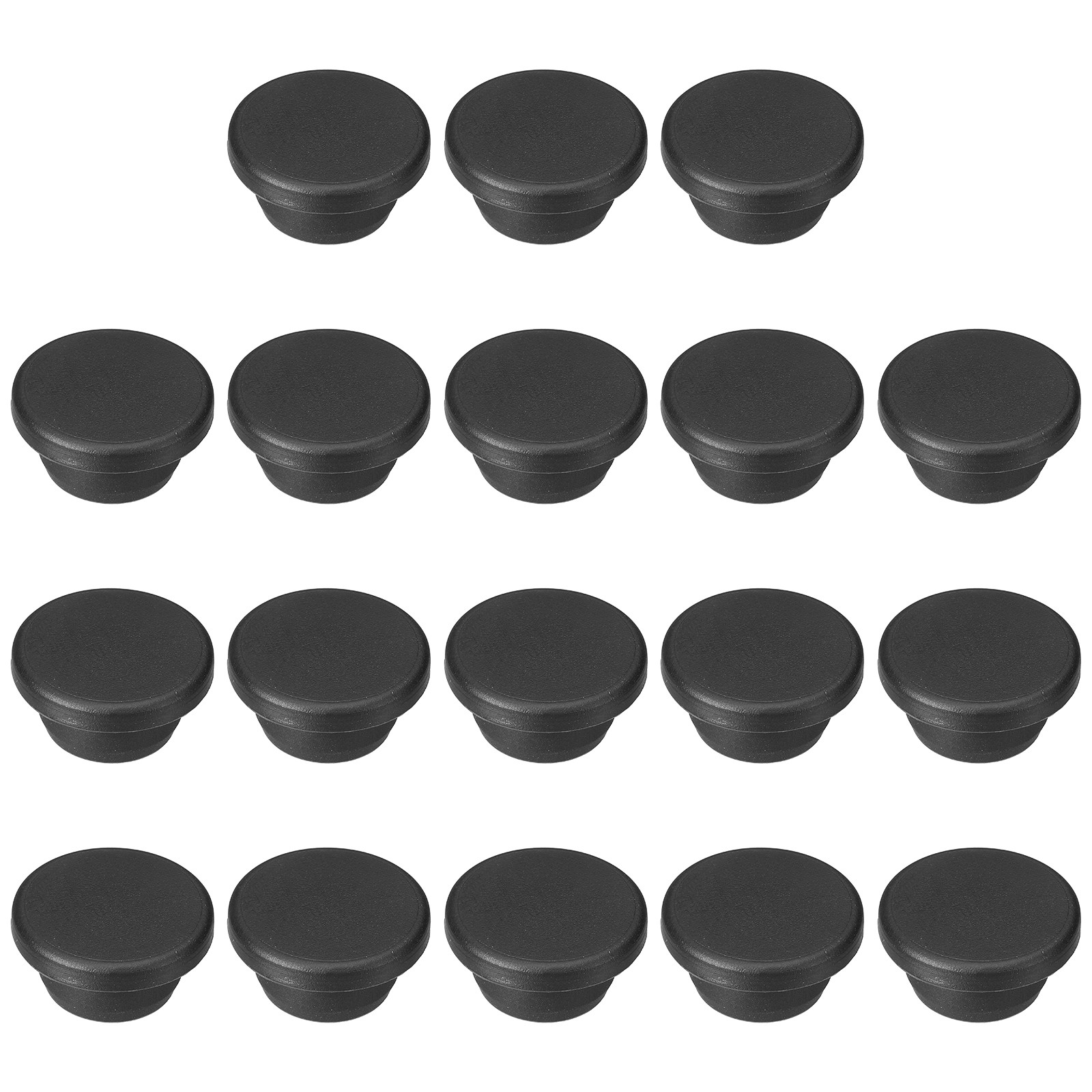 18pcs T-Shaped Silicone Plugs 21mm 27/32" Dia for 20-21mm Holes, Black