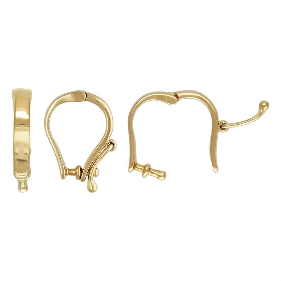 Charm Enhancer Slide Attacher Snap Bail Clasp For Omega Pearl 14K Yellow Gold