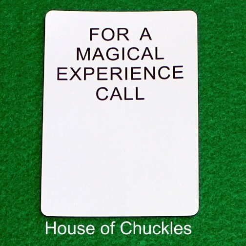For A Magical Experience Call, Bicycle Printed Gaff Card, Blue