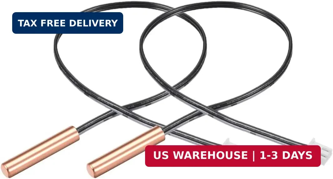 uxcell 2 Pcs 10K NTC Thermistor Probe 15.7 Inch Copper Sensitive Temperature Tem