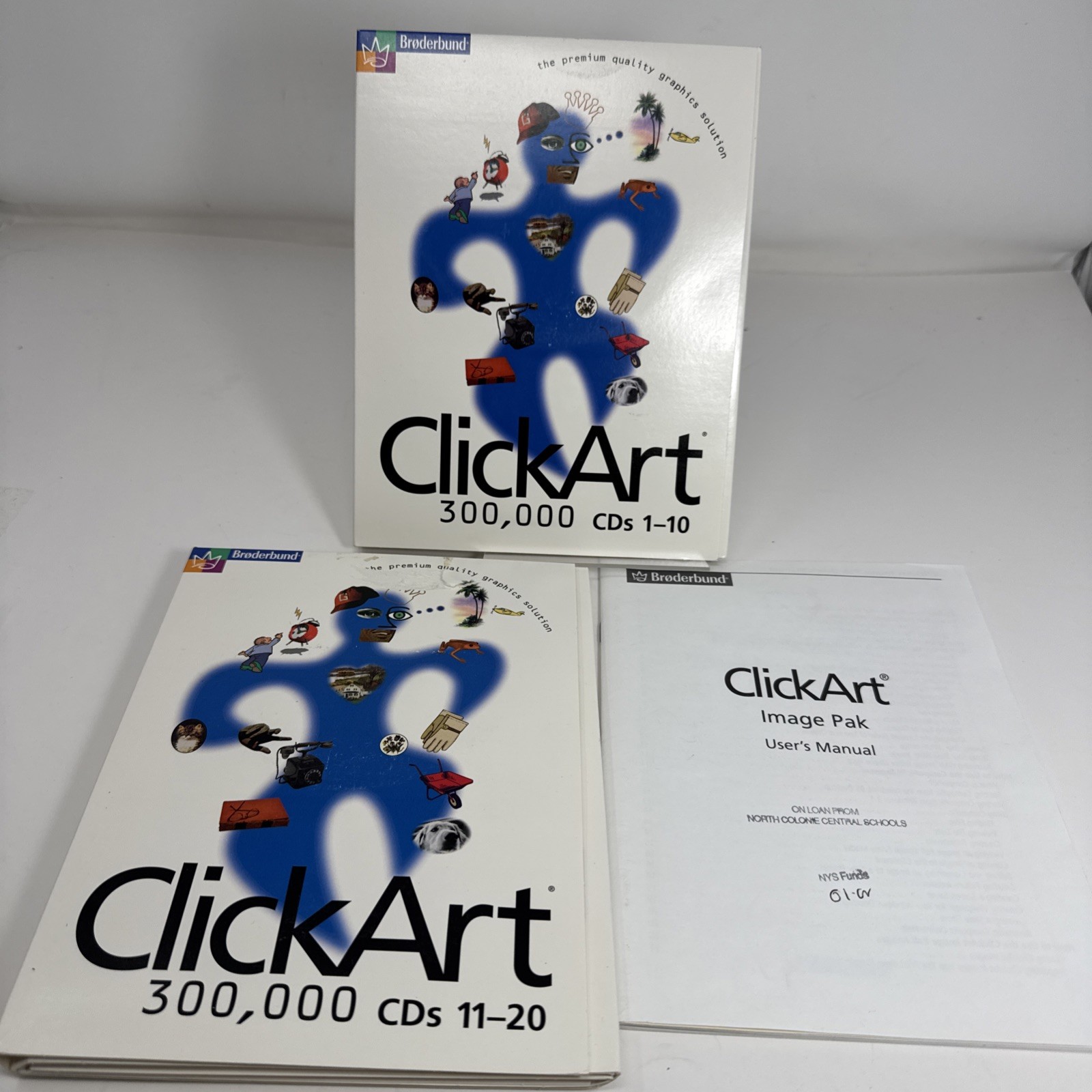 Clickart Lot 300,000 Premiere Image Pak 20 CD Set Software + Book by Broderbund