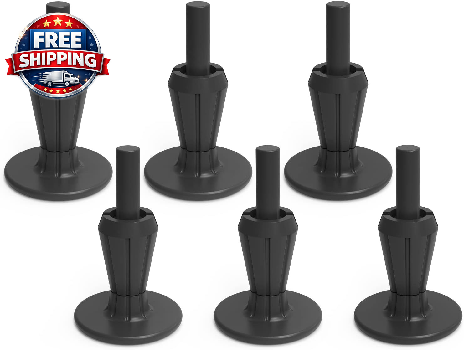6Pcs Bed Frame Feet ,Steel Stem Plastic Bed Frame Feet ,Stur