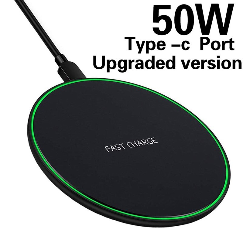 50W Fast Wireless Charger Pad Qi Charging for iPhone Samsung Android Phones