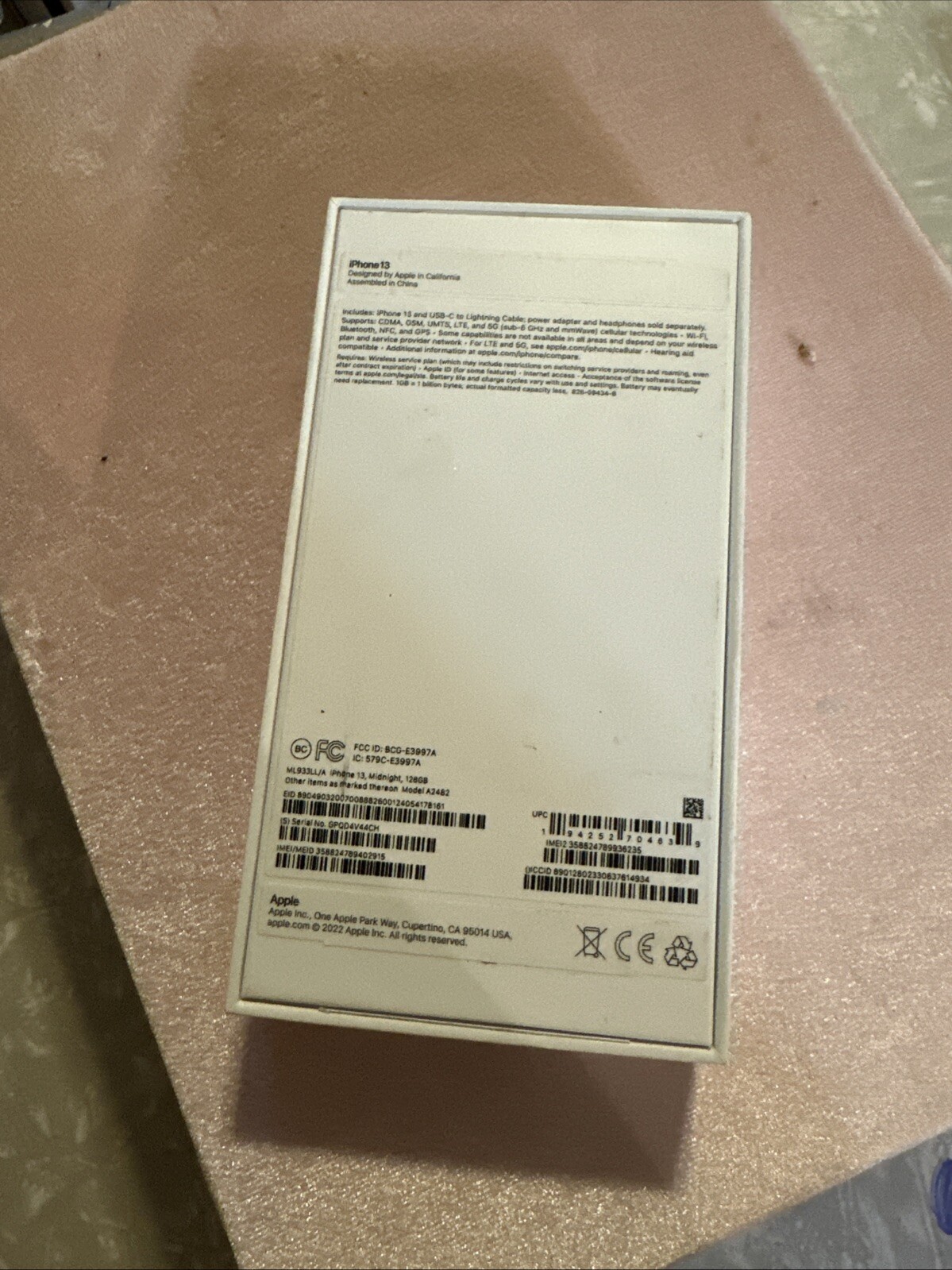 Apple iPhone 13 Midnight BOX Only with Instructions