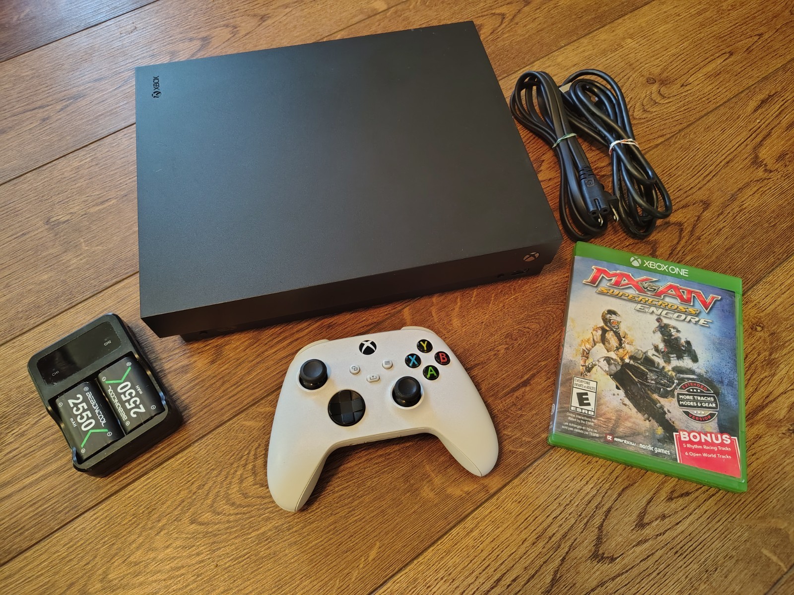 Microsoft Xbox One X 1TB Console Black With Game And Rechargeable Batteries