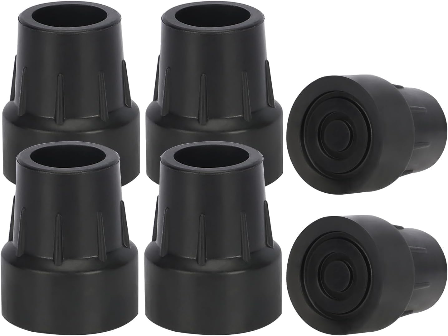 Walking Cane Tips 1", 6Pcs Heavy Duty 1 Inch Crutch Tips -Replacement Rubber Leg