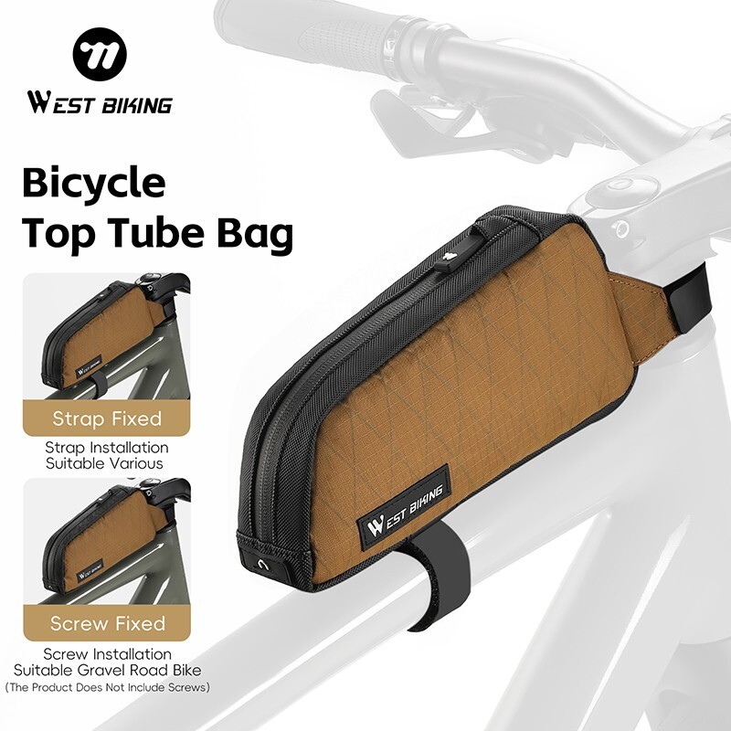 WEST BIKING Bike Top Tube Bag Bicycle Front Frame Triangle Bag Strap Screw 1L