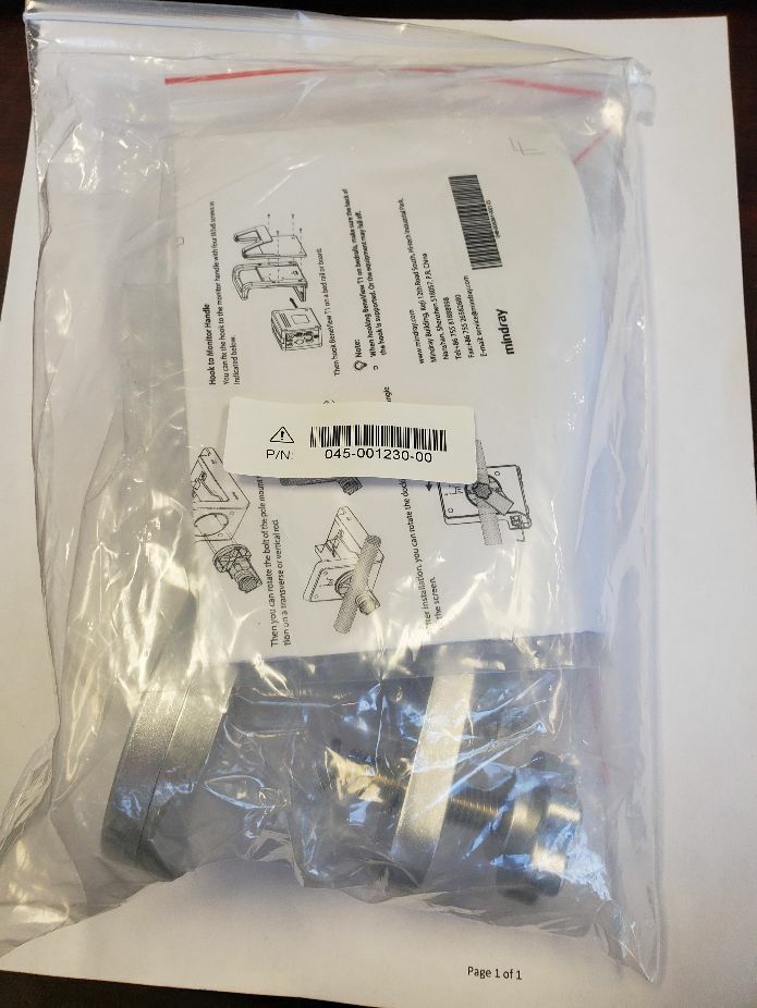 Mindray T1 pole Mounting kit 045-001230-00