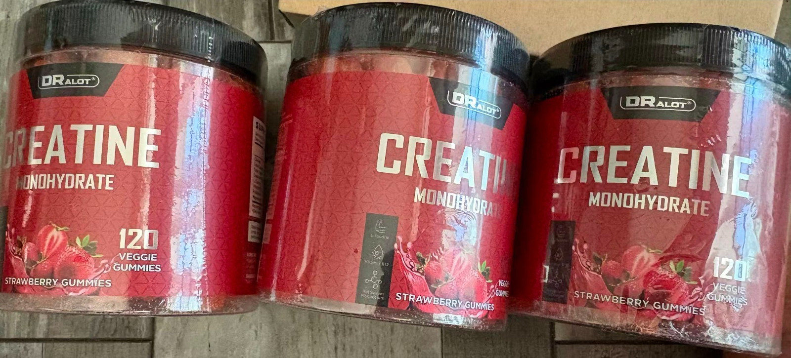 Dralot Creatine Monohydrate Gummies  3 x 120 Gummies,More 15% Strength