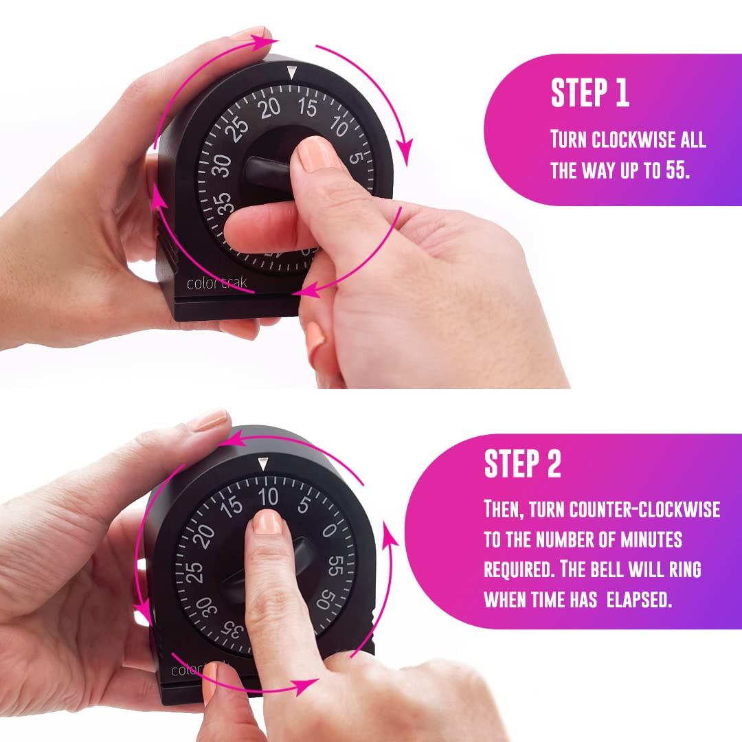 60‑Minute Wind‑Up Mechanical Timer | Battery‑Free Countdown Timer for Kitchen, S