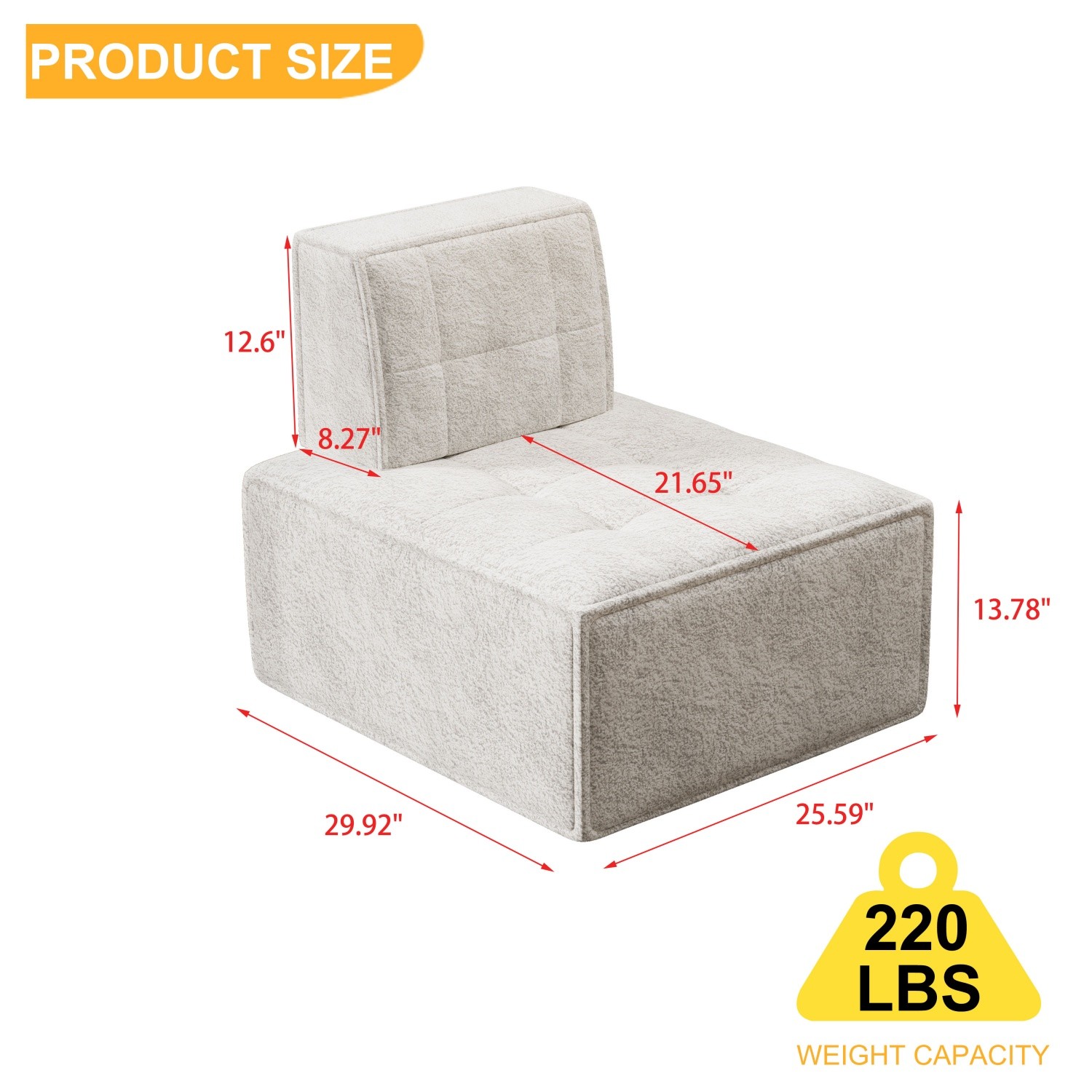 Modern Accent Chair Single Sofa Floor Sofa Armless Leisure Sofa Reading Chairs