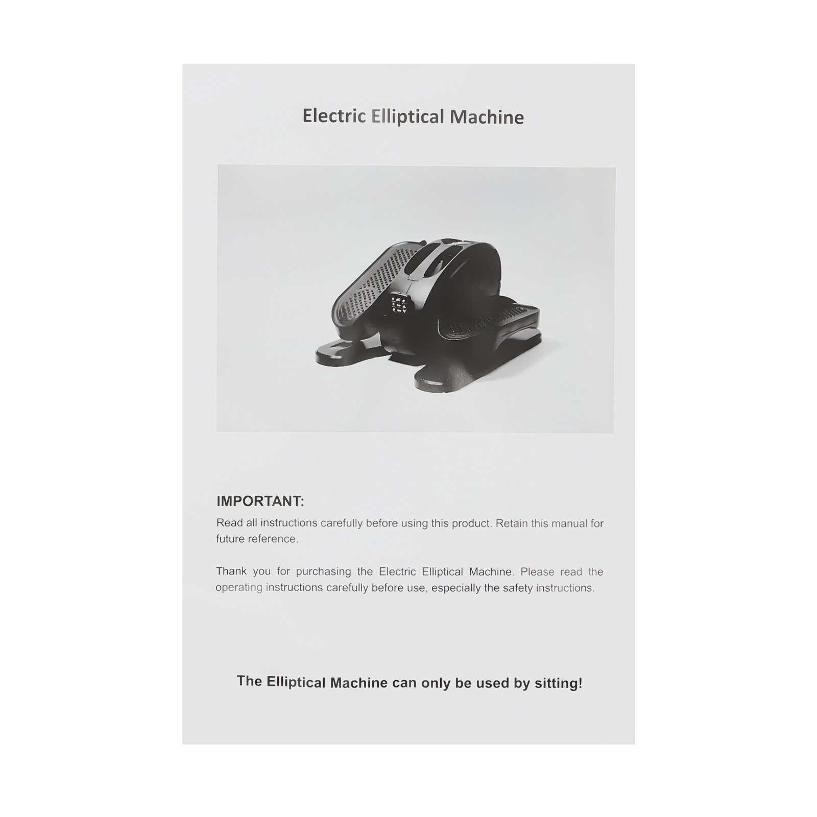 Mini Under Desk Electric Elliptical Machine w/ Remote, LED, 5-Speed