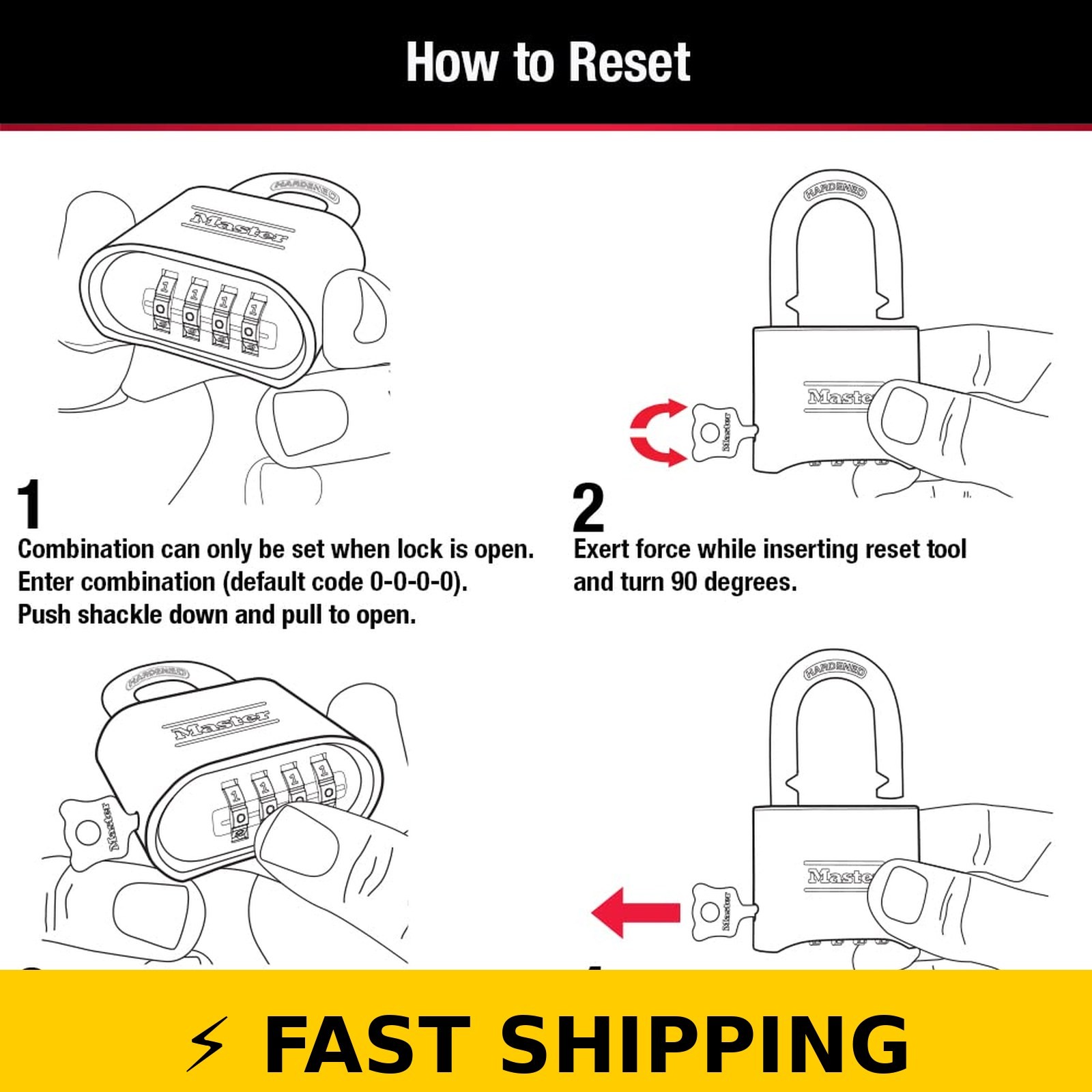 Master Lock Combination Padlocks Set Your Own Combo, 2 Pack