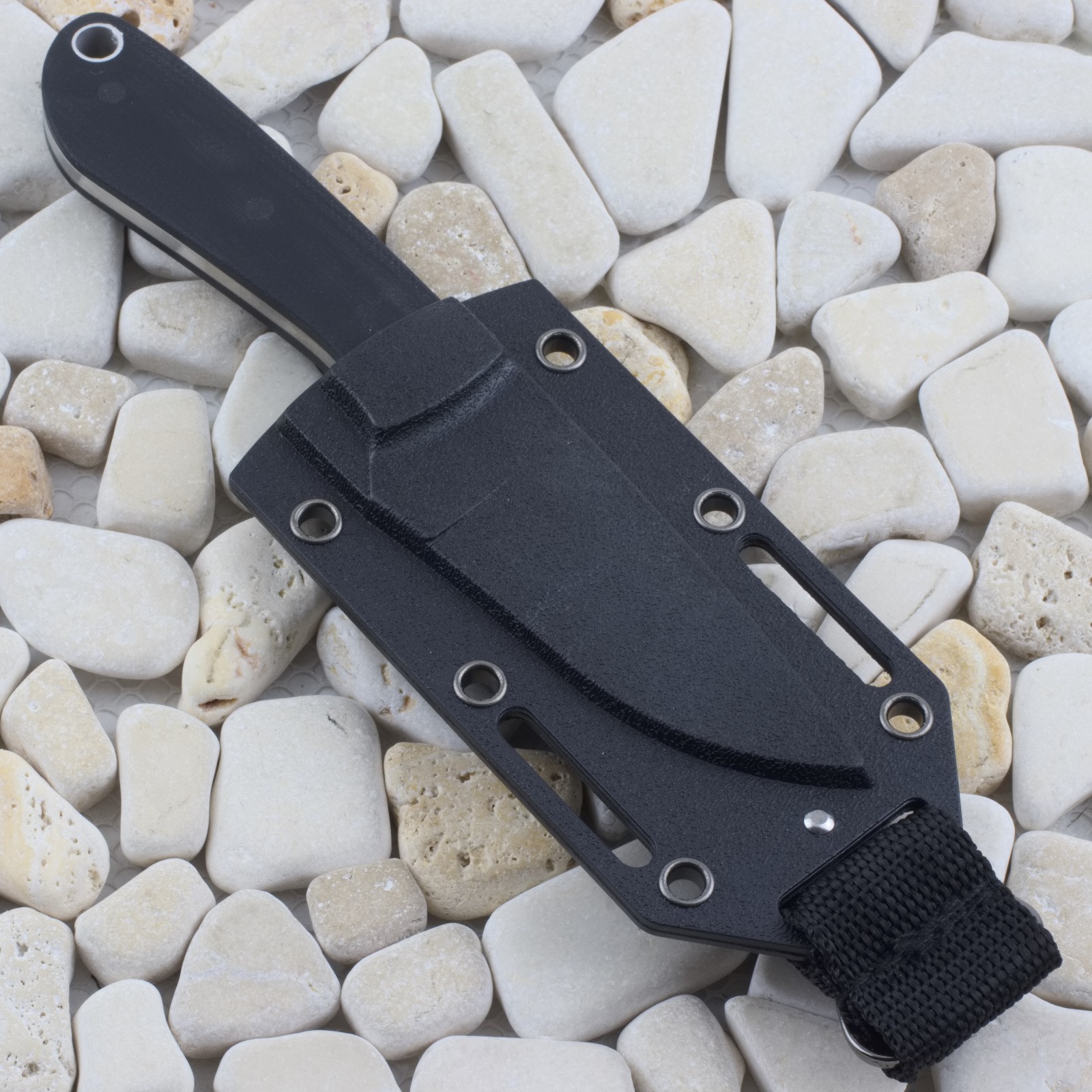 Benchmark Backpacker Fixed Blade Knife Black Micarta Full Tang 001 Sheath