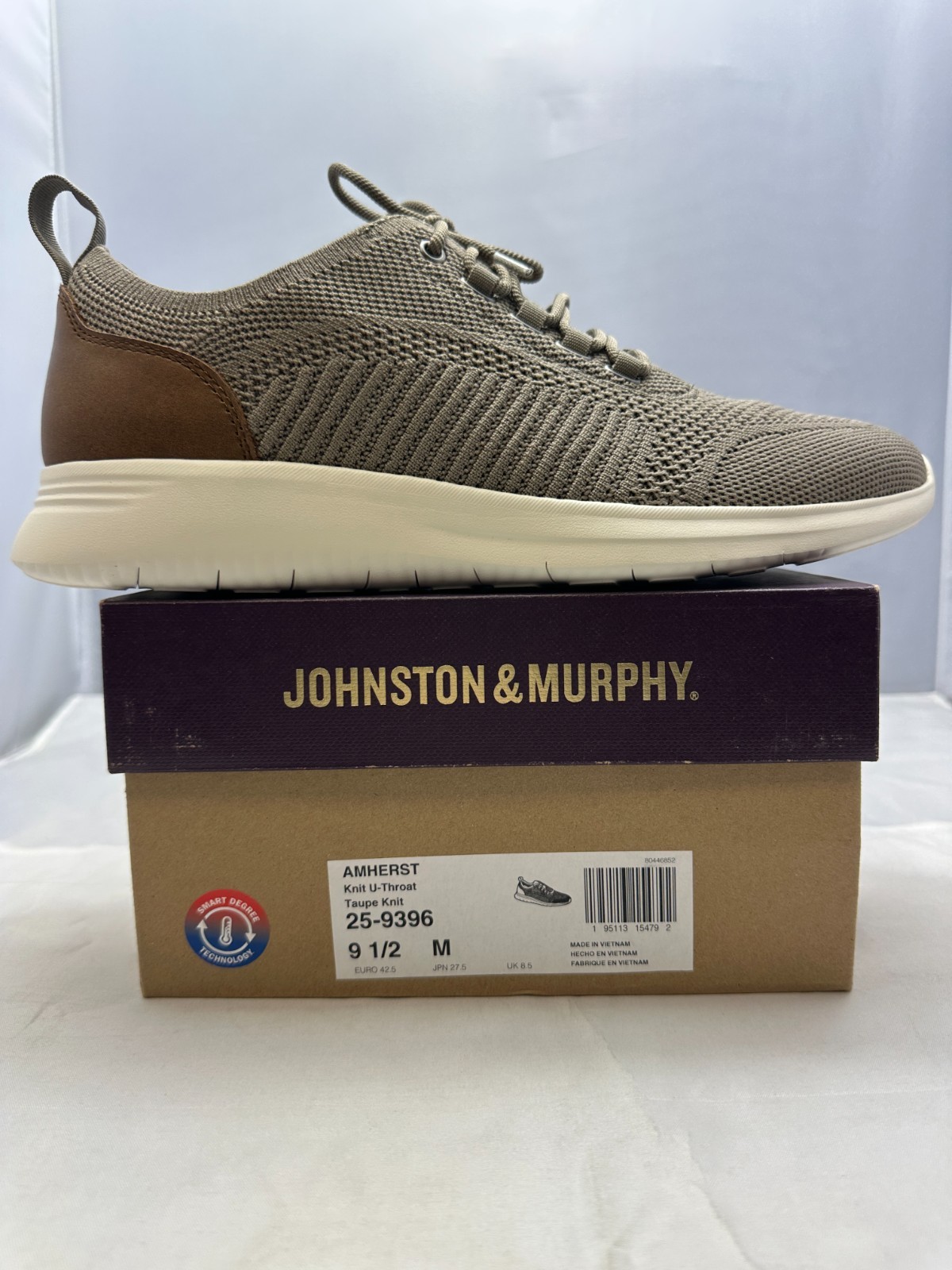 Johnston & Murphy Men's Amherst Knit U Throat Lace up Sneakers 25-9396