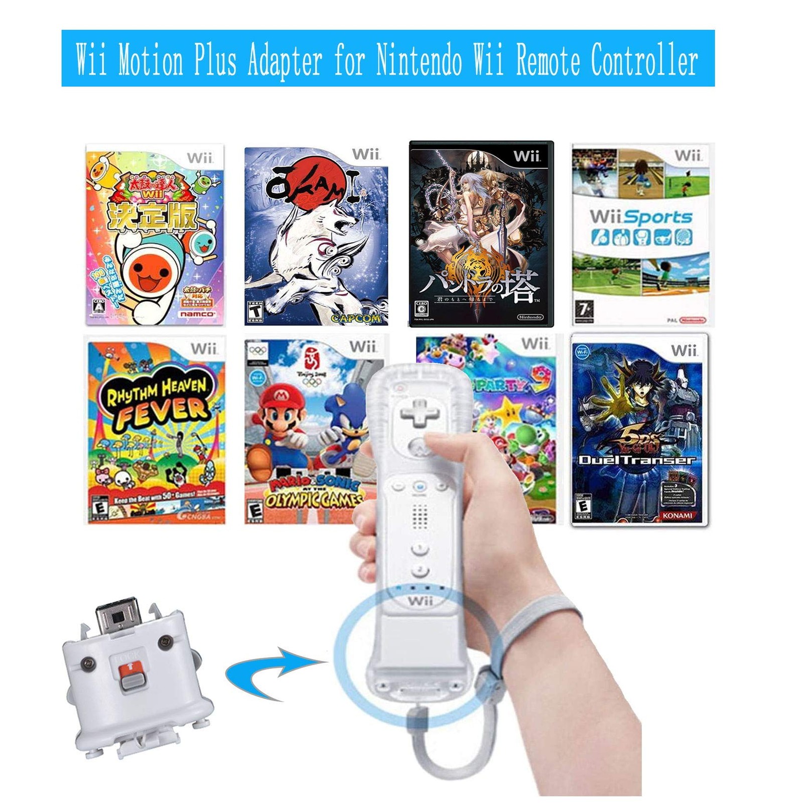 NC Motion Plus Adapter Wii White 2pc