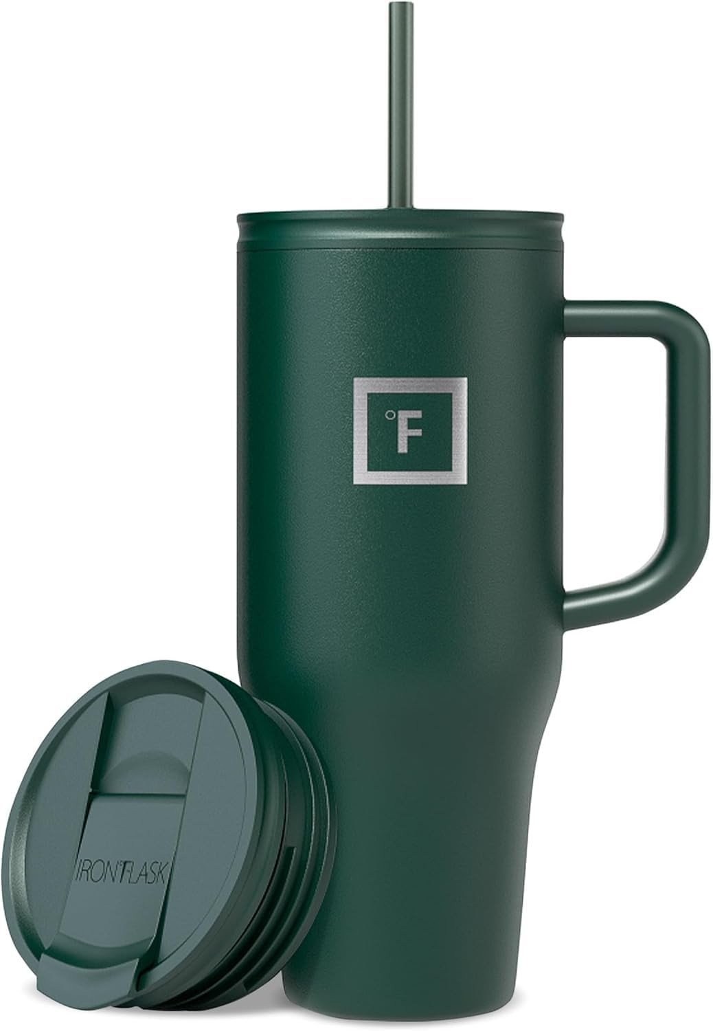 Co-Pilot Insulated Mug W/Straw & Flip Cap Lids - Cup Holder Bottle for Hot, Cold