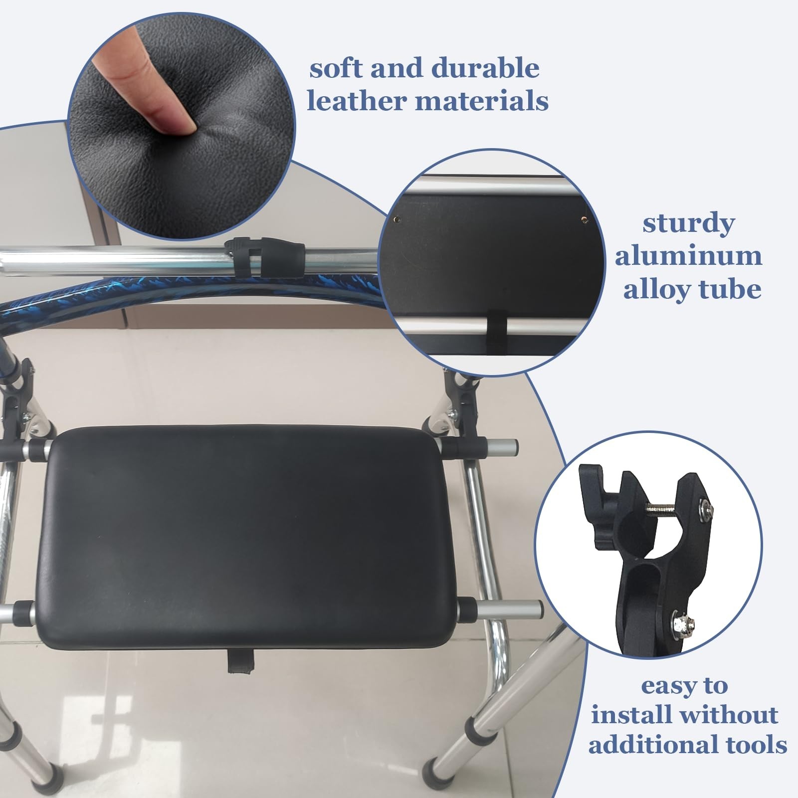 Universal Walker Rest Seat for Attachable Seat Folding Walker, Maximum Weight...