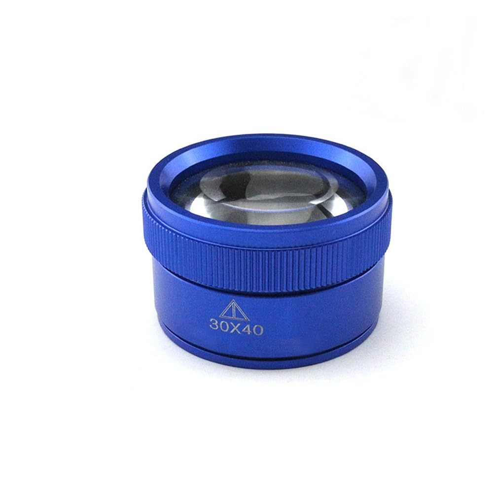 Vanki 1Pcs 30X 40MM Magnifier Magnifying Loupe Portable Mini Desk Blue
