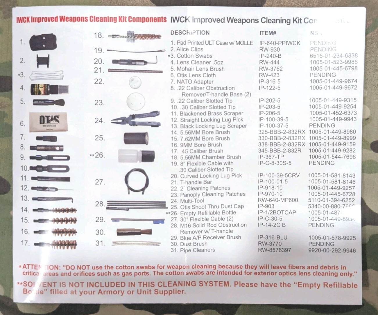 OTIS IMPROVED WEAPONS CLEANING KIT & GERBER MULTI TOOL 5.56, 7.62, 9mm, .45cal