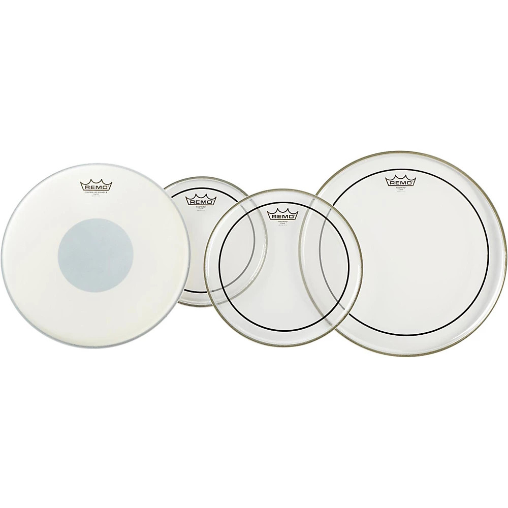 Remo Clear Pinstripe Pro Pack with 14" Controlled Sound X Snare Head 10, 12, 16