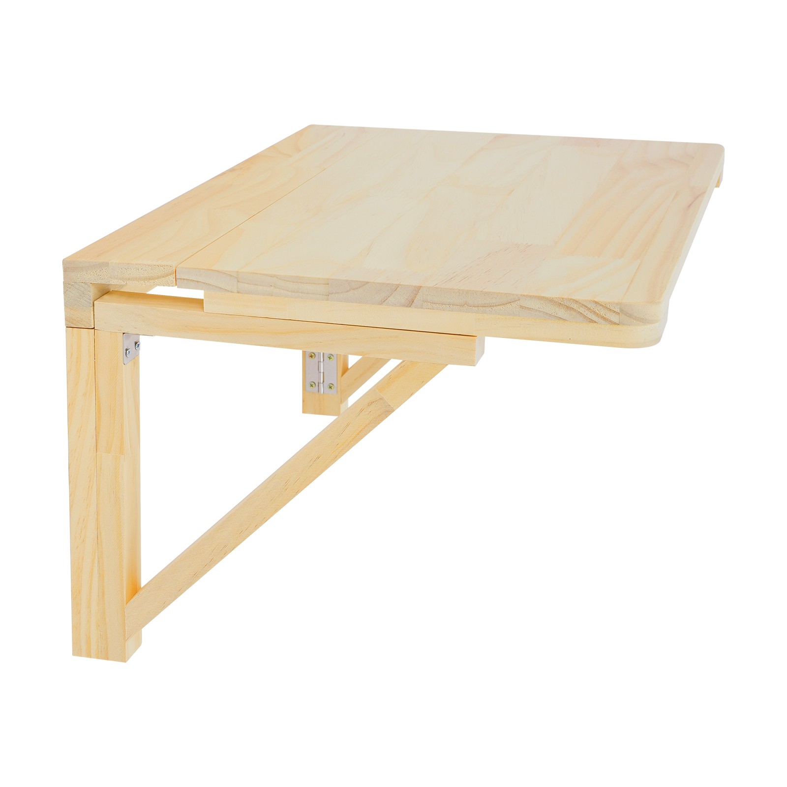 80x60cm Folding Table Wall-mounted Desk Pine Wood Workbench For Balcony, Office