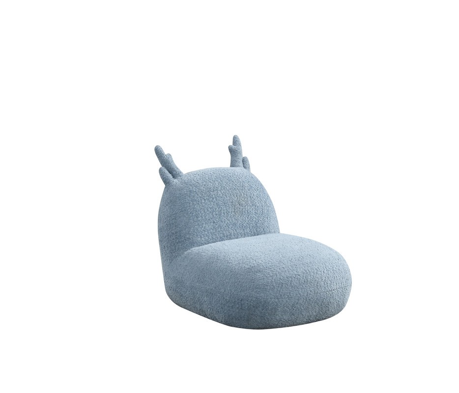 Blue Chenille Deer-Shaped Kids Chair 21.5"W - Soft, Plush, Animal Chair