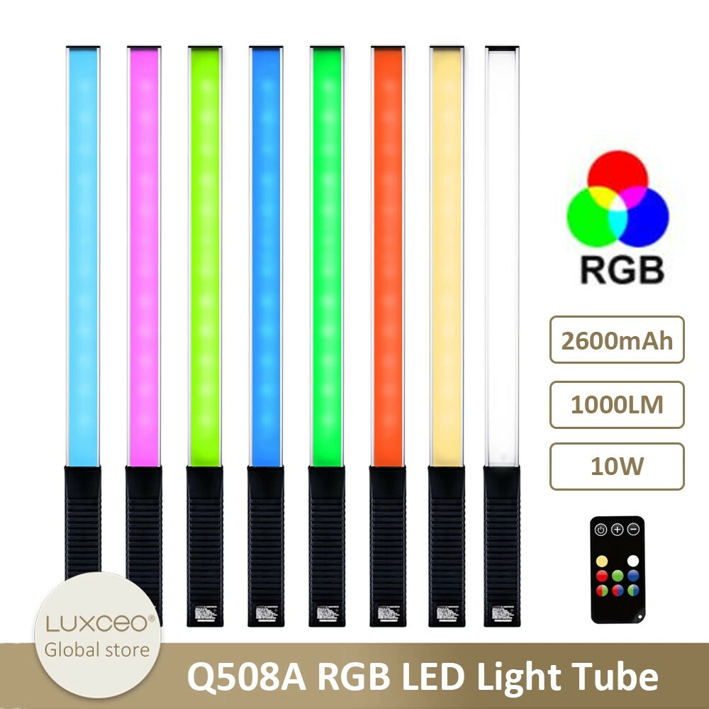 LUXCEO Q508A RGB LED Video light Wand 10W 3000K-5700K Photography Light + Remote