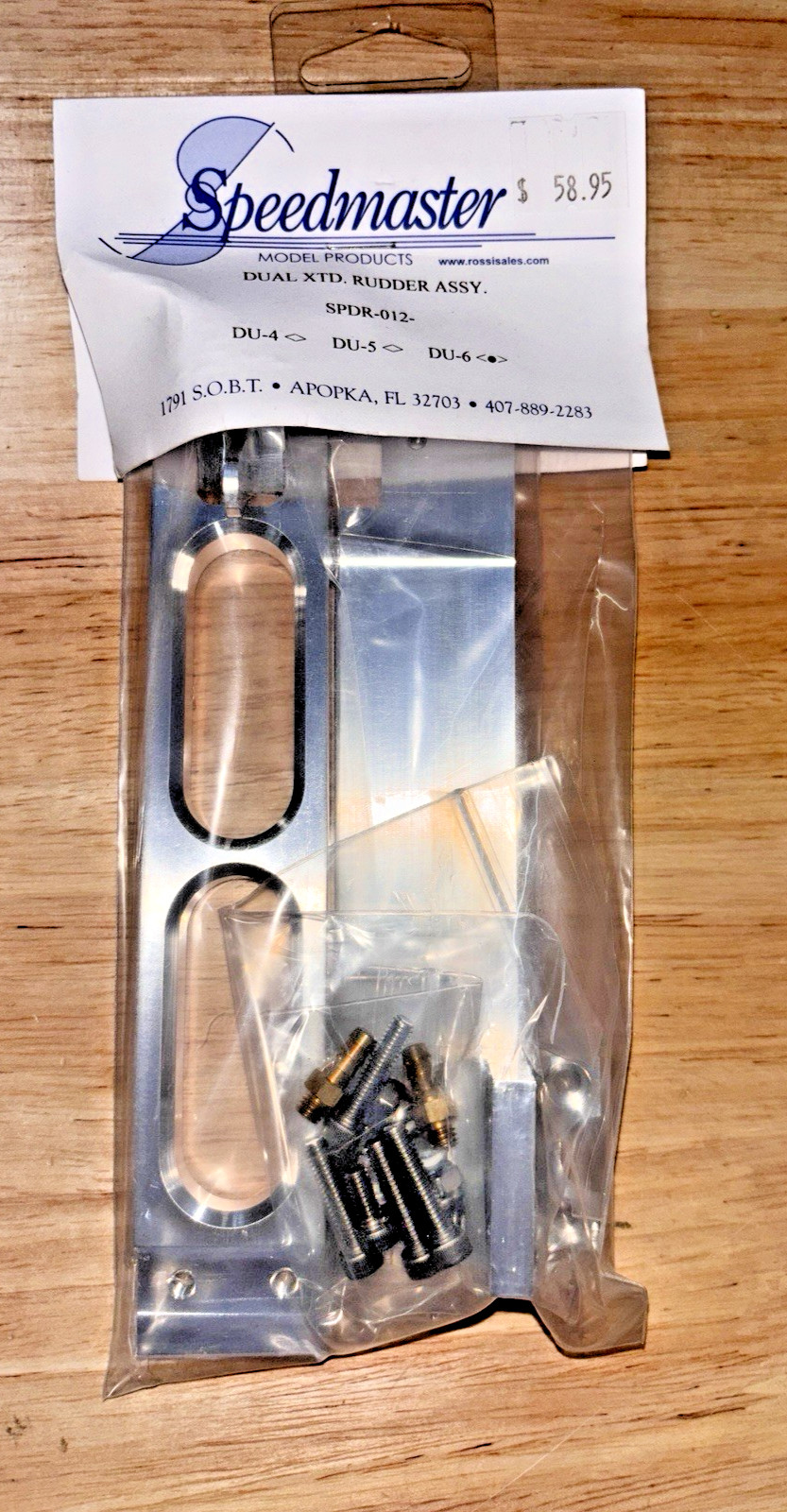 SPEEDMASTER   SPDR-012  DU-6 Dual Extended Rudder Assembly  NEW