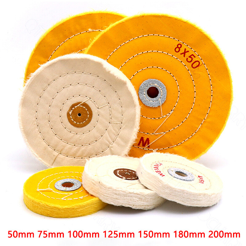 2'' - 8'' Cotton Buffing Polishing Wheel Pad 50mm-200mm For Angle Bench Grinder