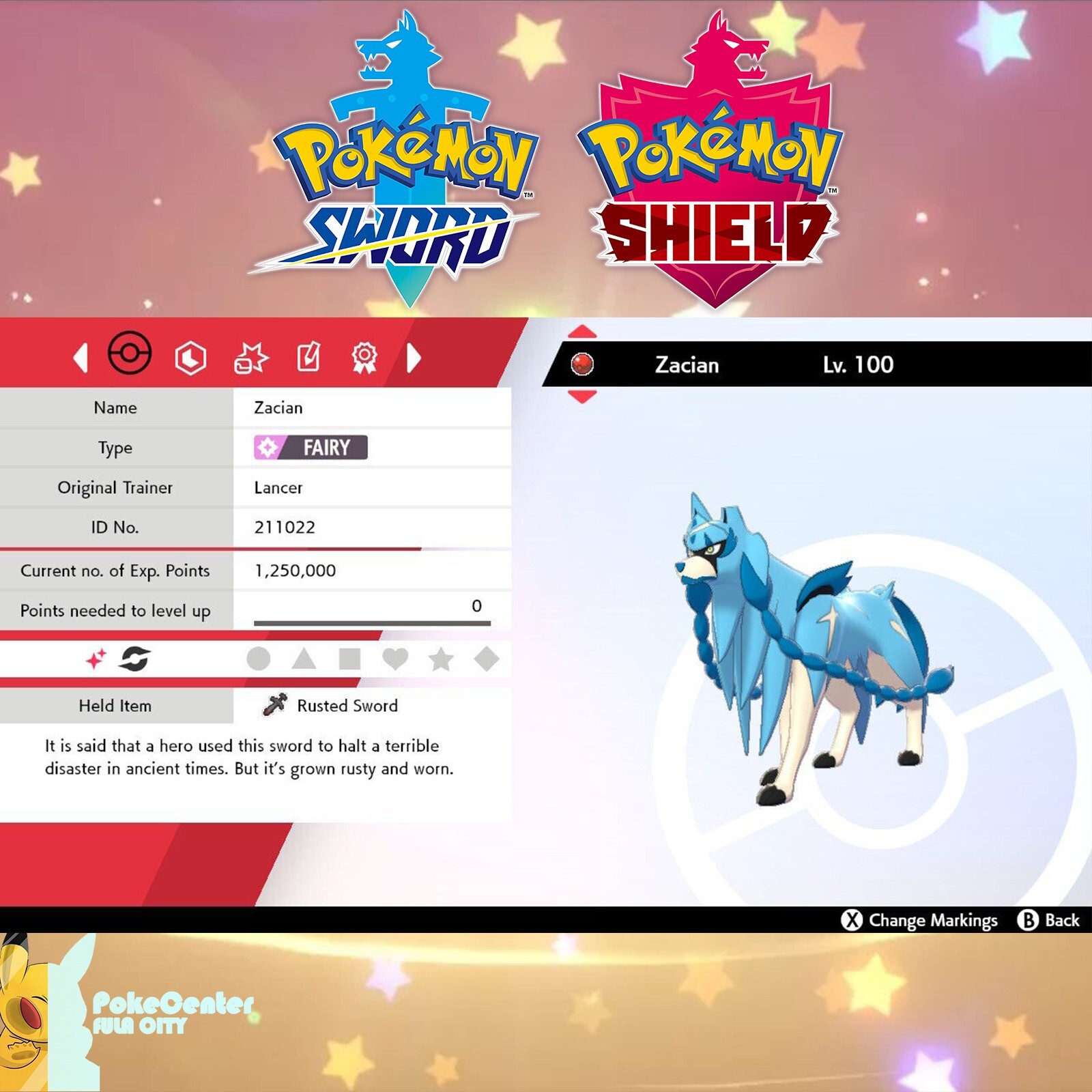 ✨Ultra Shiny Zacian ✨Event GAMESTOP ✨ Rusted Sword ✨ Pokémon Sword & Shield