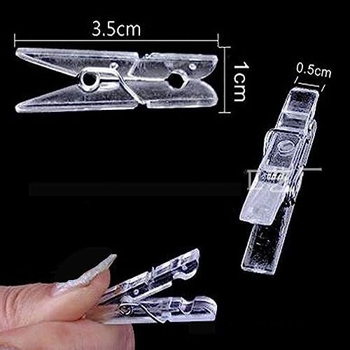 Pcs Mini Plastic Pins, 1.37 Inch Clear Utility Paper Clips, Clothespins, 100