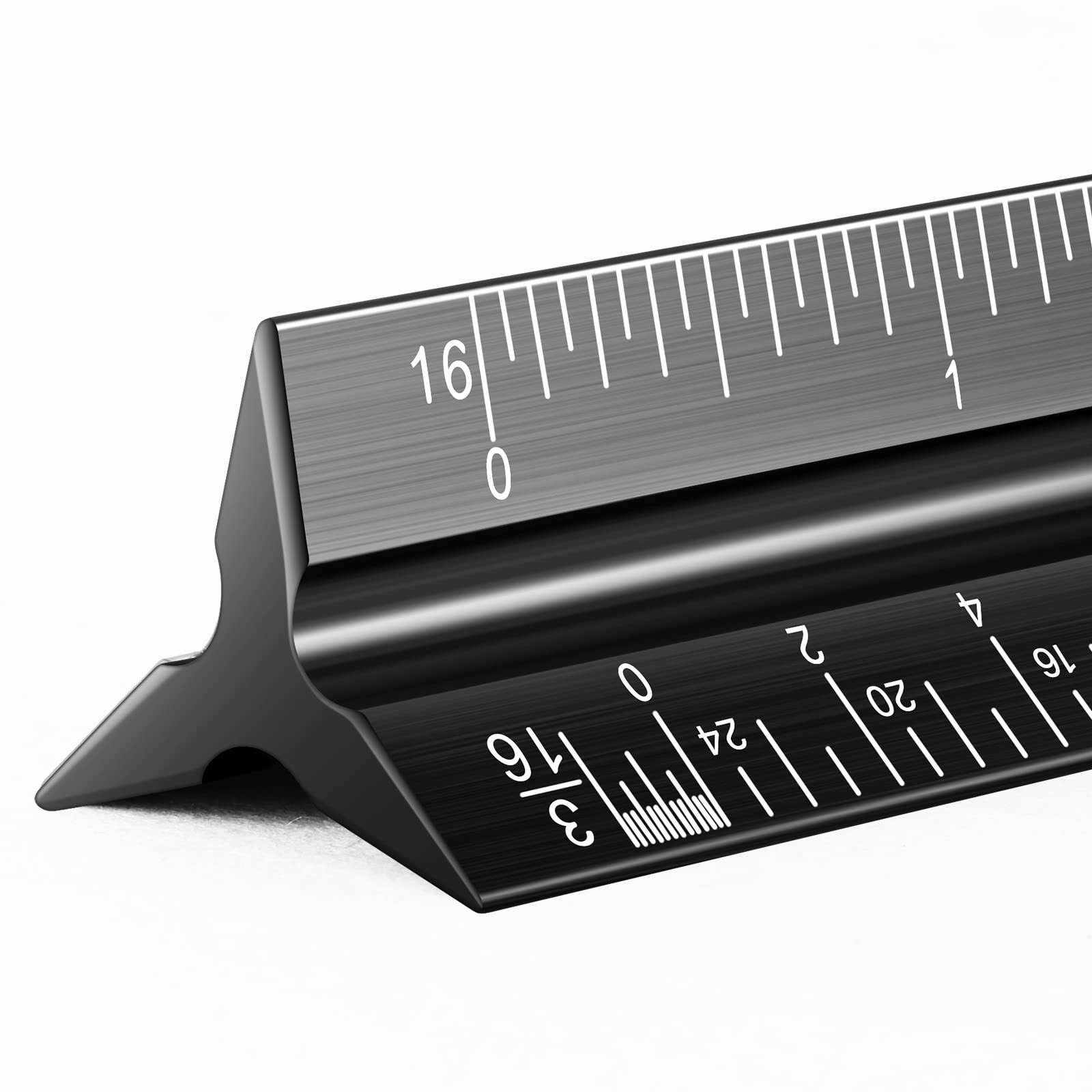 Architectural Scale Ruler for Blueprint, 12'' Metric Metal Engineers Black