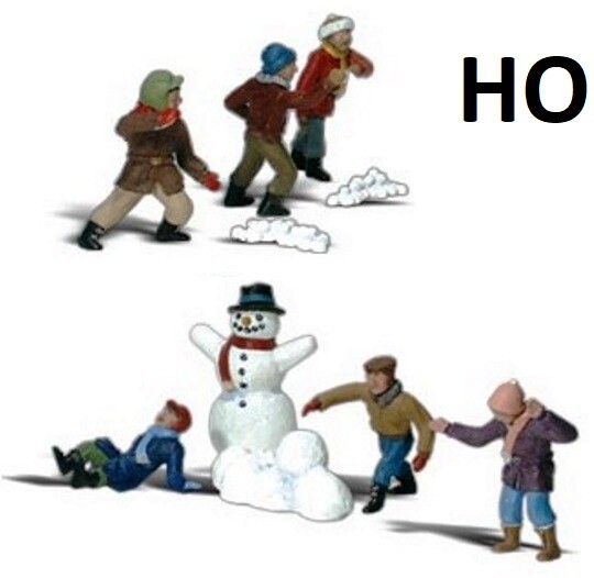 HO Scale - SNOWBALL FIGHT (10 pcs.) by Woodland Scenics #WOO-A1894