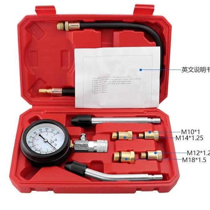 Auto ATV Car Motorcycle Engine Compression Tester Gauge Check Test Kit