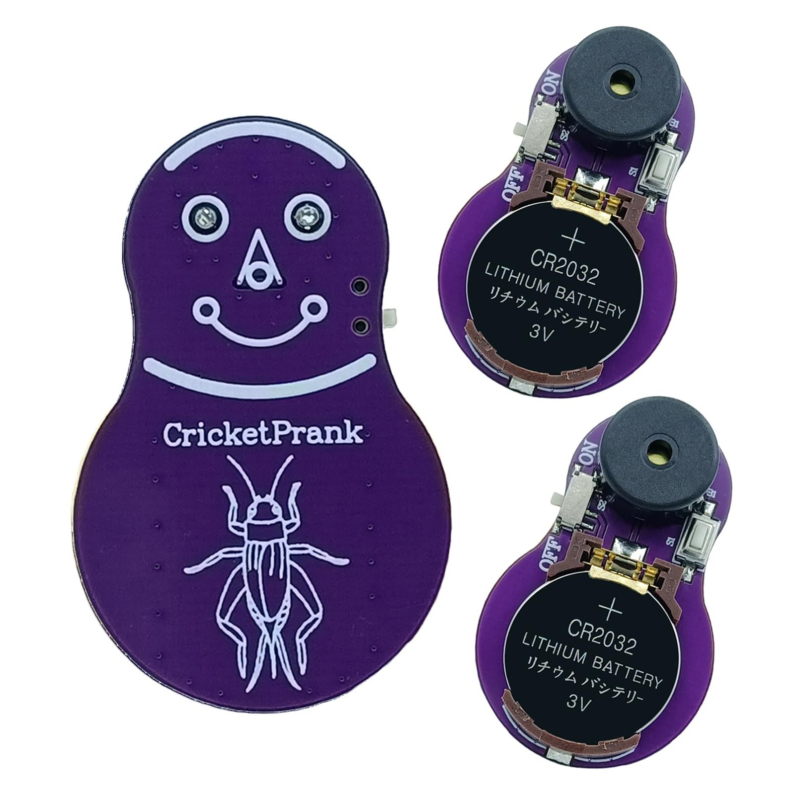 CricketPrank - Cricket Noise Maker Prank (3 PCS), Beeping 3 PCS, Purple