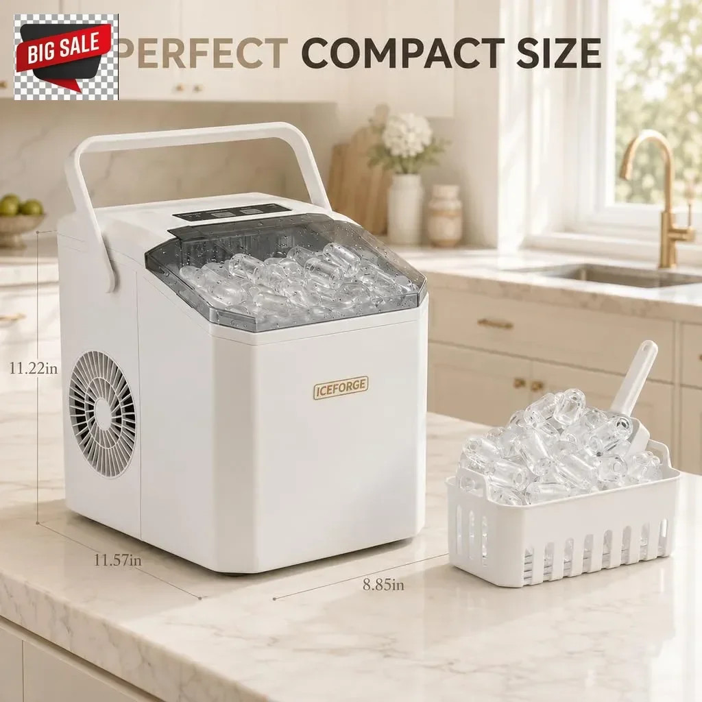 Countertop Ice Maker, Portable Ice Maker Machine, 6-Minute Fast Bullet Ice Maker