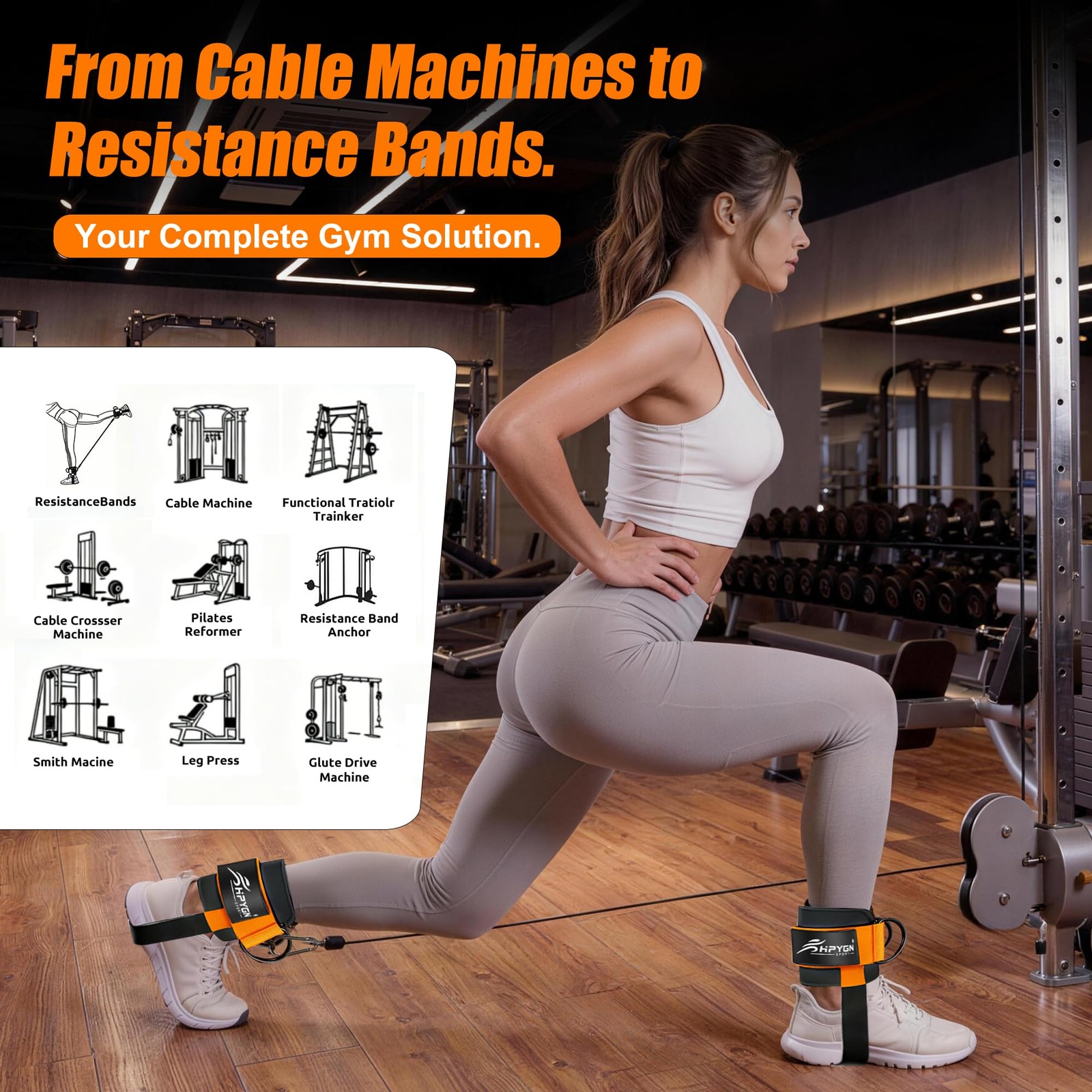HPYGN Ankle Strap for Cable Machine, Padded Ankle Straps for Cable Machine Kic
