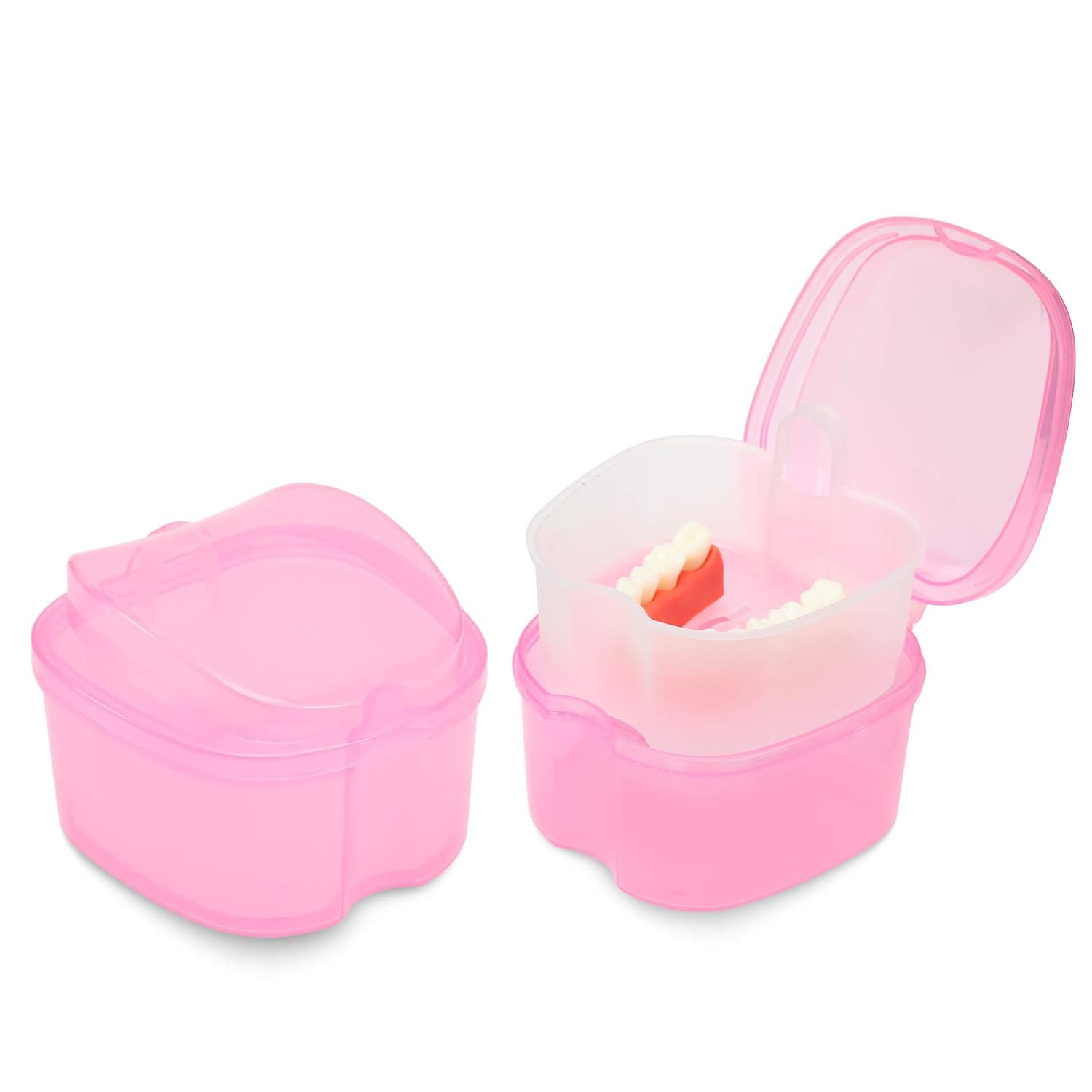 Dental Orthodontic Retainer Container Cleaning Case,Denture Bath Box Case Cup Ho