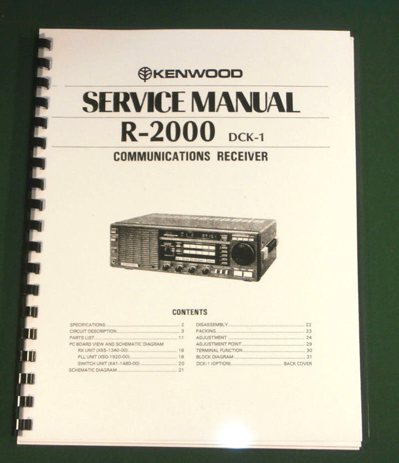 Kenwood R-2000 Service Manual: 11x17" Schematics & Protective Covers