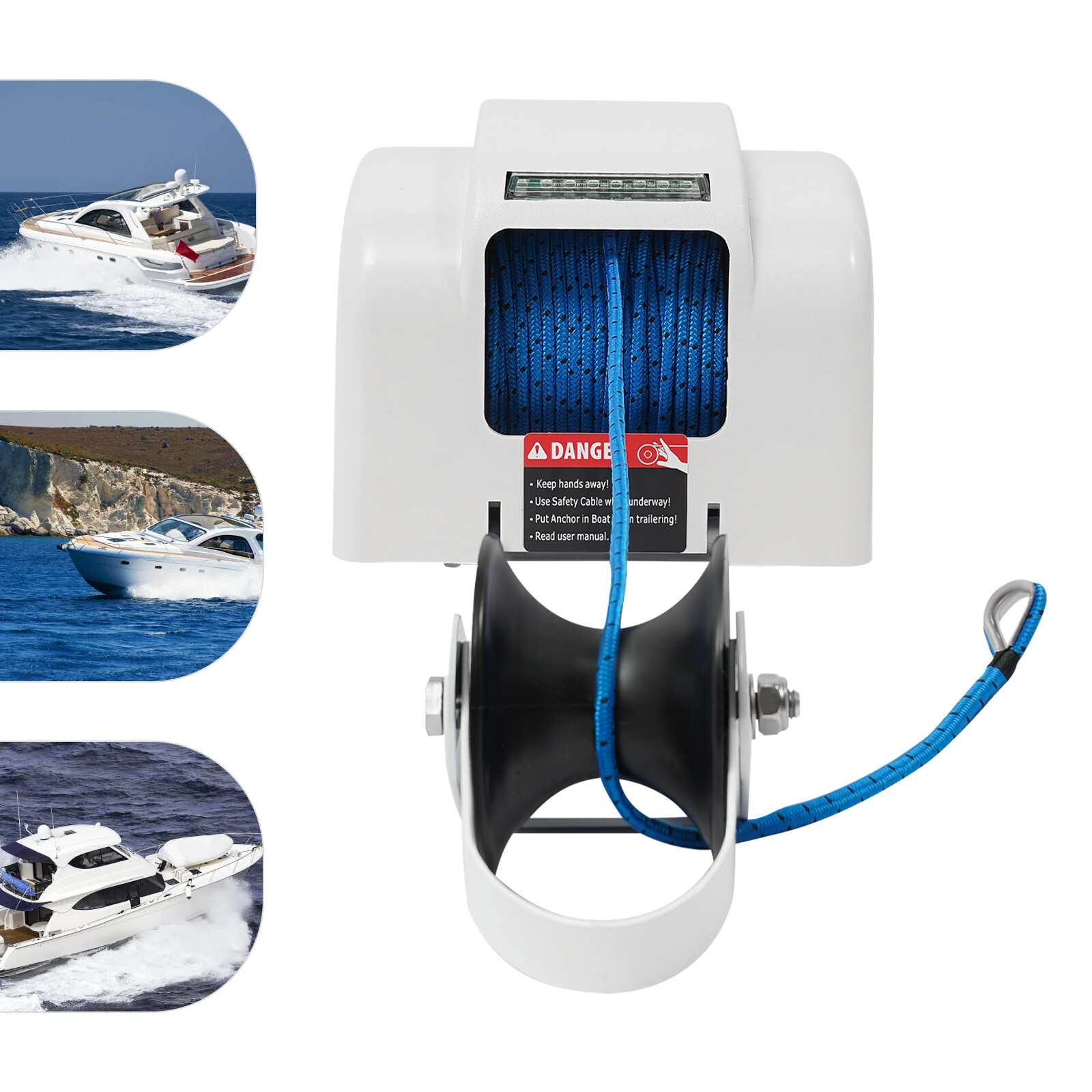 45 LBS Free Fall Saltwater Marine Boat Electric Anchor Winch W/ Wireless Remote