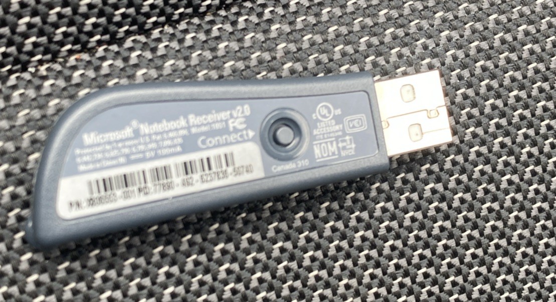 MICROSOFT Notebook Receiver v2.0 Model 1051 For Wireless Mouse - Works Great!