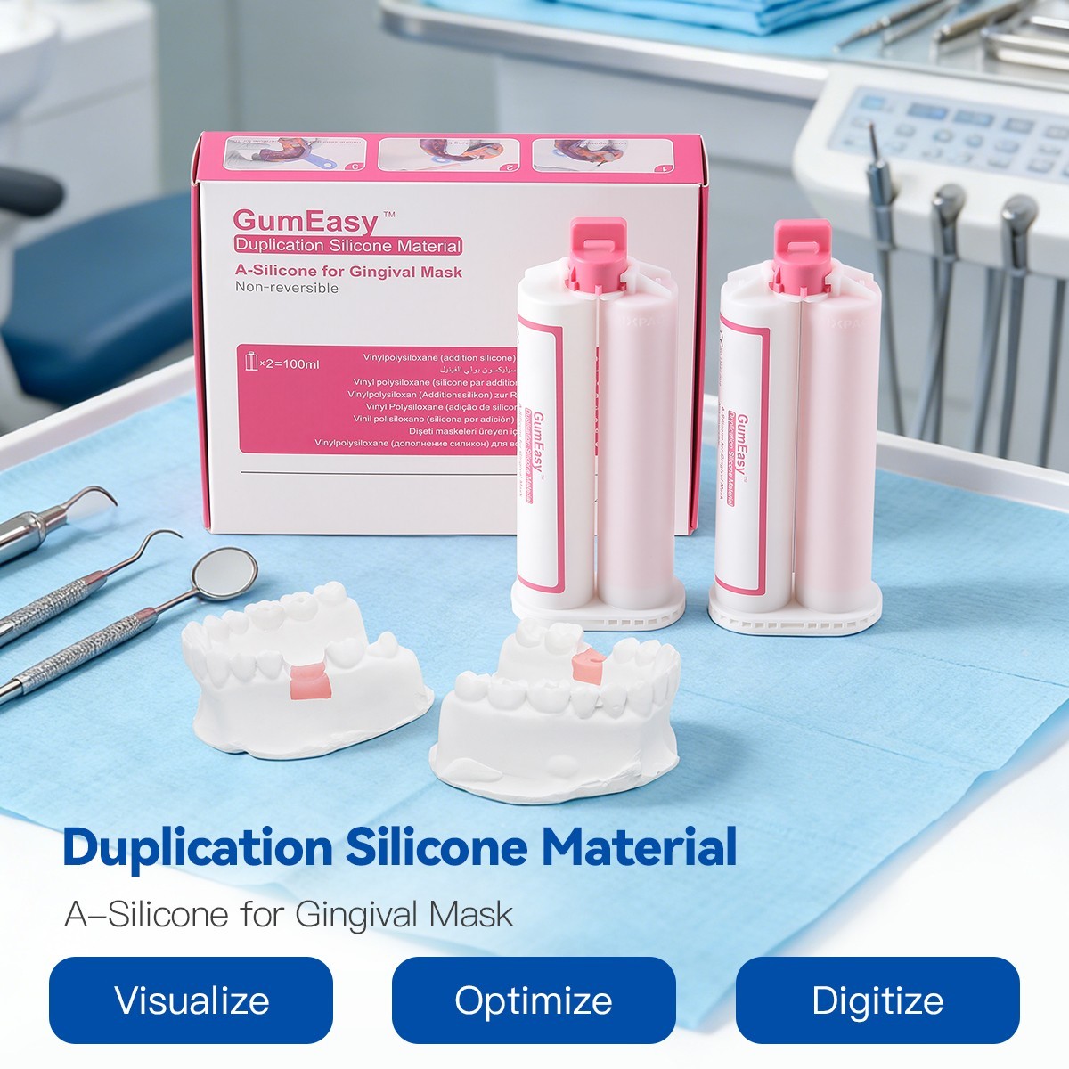 Dental Automix Flexible A-Silicone-Based for Gingival Mask Duplication Silicone