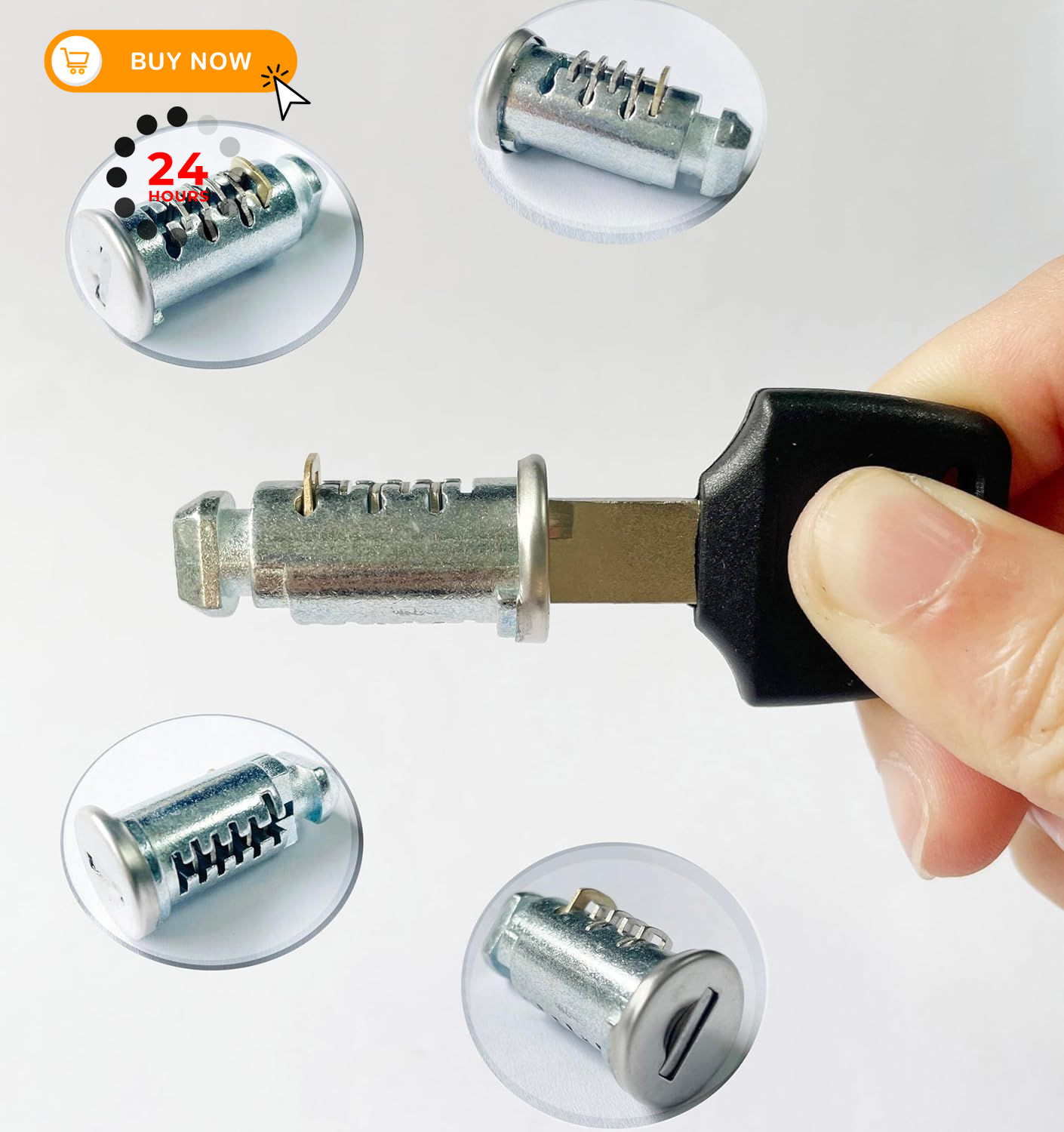 6 Pack Lock Cores Compatible with Thule One-Key System silvery
