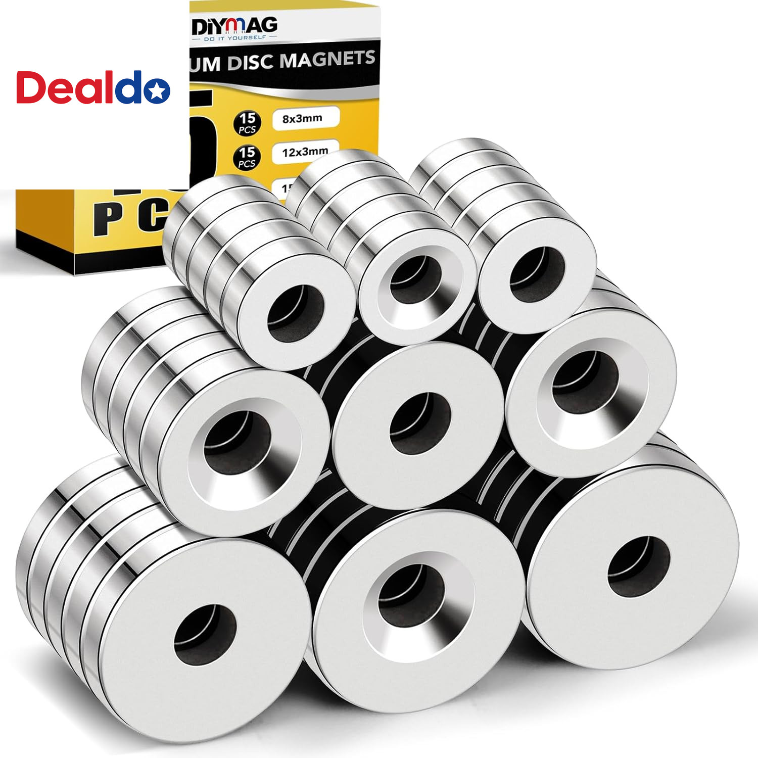 Strong Neodymium Disc Magnets, Rare Earth Magnet with Hole for Kitchen Cabinet,