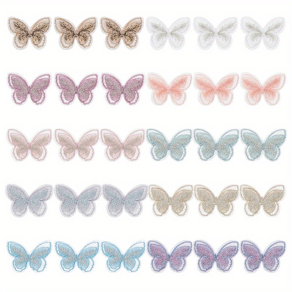 1set 30pcs 10 colors Polyester Iron on/Sew On Patches Hot Melt Adhesive