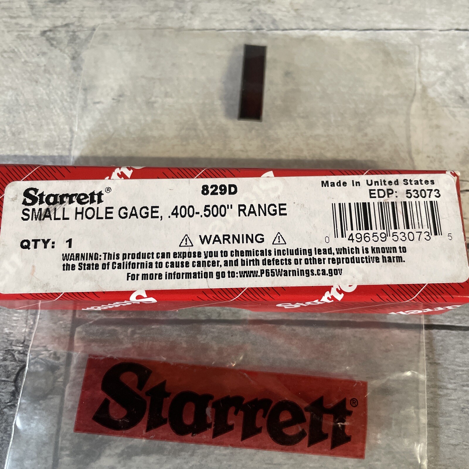 Starrett 829D Small Hole Gage .400-.500 Range New Open Box #53073