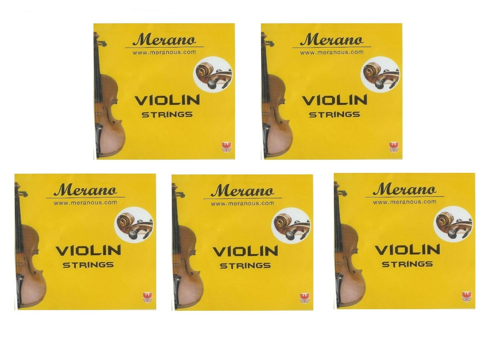 5 Sets Merano Violin String Set G-D-A-E 4/4, 3/4 Size